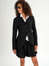 Forme d'Expression Victorian Raw-Edged Linen Coat Black